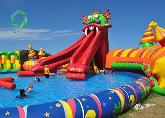 Tear Resistant PVC Vinyl Fabric 550gsm , Amusement Park Airtightness Waterproof PVC Fabric