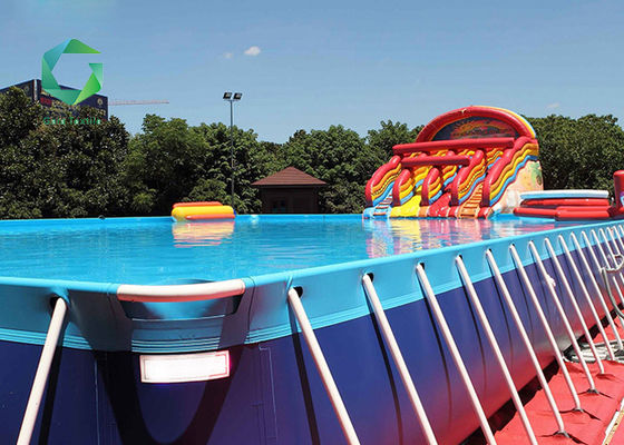 Water Park Detachable Bracket PVC Pool Liners , 1100gsm Tarp Swimming Pool Fabric